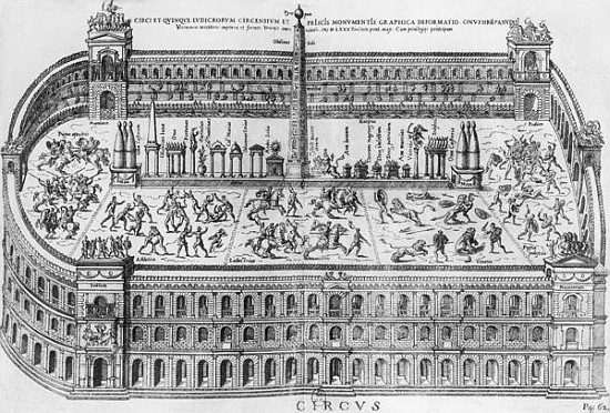 The Circus Maximus in Rome, c.1600 a Scuola Italiana