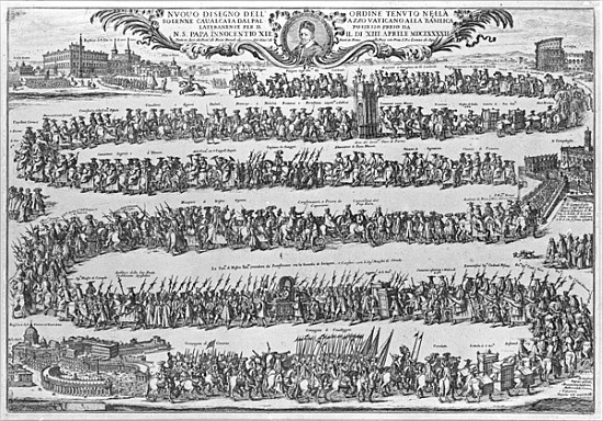 The Procession of Pope Innocent XII from the Vatican on his formally taking possession of St John von Italian School
