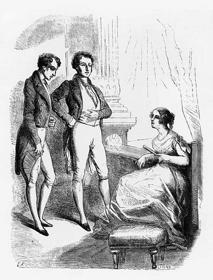 Rastignac introduced to Madame de Nucingen, illustration from ''Le Pere Goriot'' Honore de Balzac (1 a Laisne