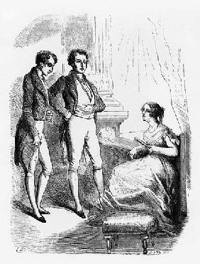 Rastignac introduced to Madame de Nucingen, illustration from ''Le Pere Goriot'' Honore de Balzac (1