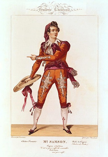 Joseph Isidore Samson (1793-1871) in the role of Figaro in ''The Barber of Seville''; engraved by Ch a Lecurieux