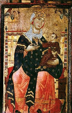 Enthroned Madonna and Child, c.1260 (canvas laid over poplar)
