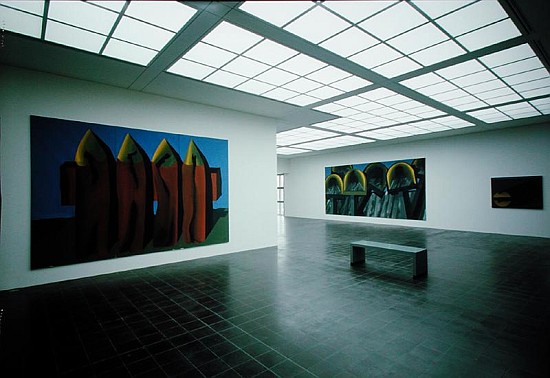 View of a gallery exhibiting works a Markus Lupertz