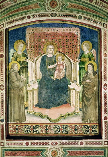 Madonna Enthroned with St. Francis of Assisi, St. Clare and Two Angels a Master of Figline