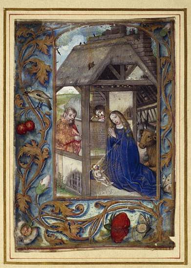 Nativity, from a book of Hours a Master of the Prayerbook