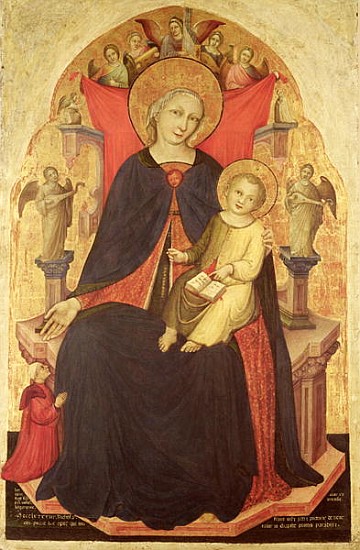 Madonna and Child Enthroned with the Donor Vulciano Belgarzone di Zara, c.1394 a Nicolo di Pietro