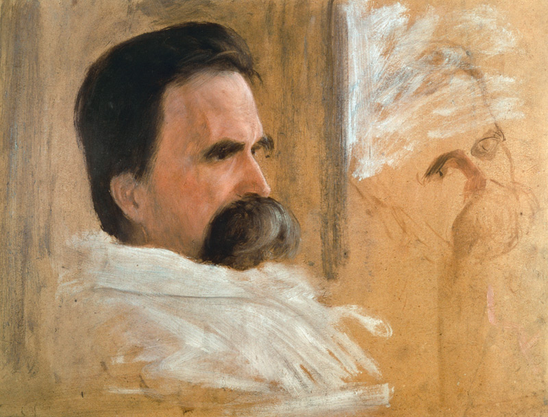 Nietzsche on Sickbed , Oil Sk. a Olde