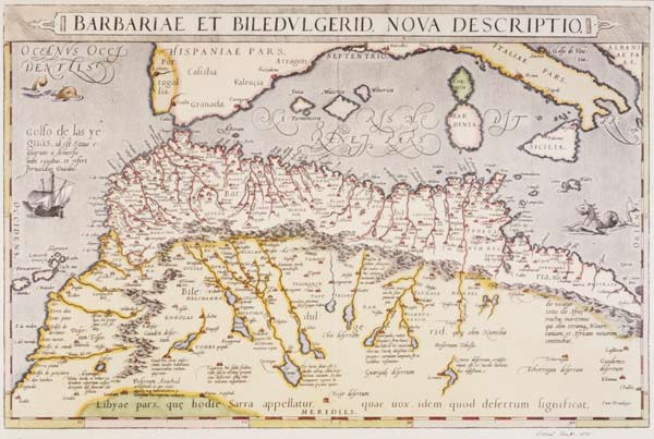 North Africa , Map Ortelius 1579 a Ortelius