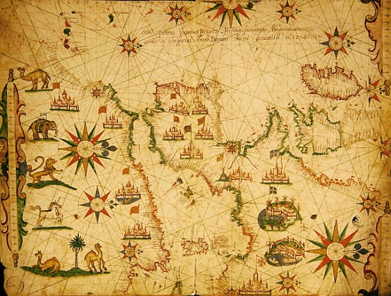 The Atlantic coasts of Europe and the Western Mediterranean, from a nautical atlas, 1651(see also 33 a Pietro Giovanni Prunes