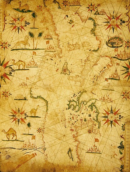 The Mediterranean Basin, from a nautical atlas, 1651(see also 330923-330924) a Pietro Giovanni Prunes