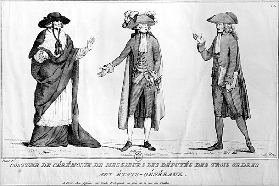 Ceremonial Costumes of the Deputies of the Trois Ordres aux Etats-Generaux, 4th May 1789 a Poulet