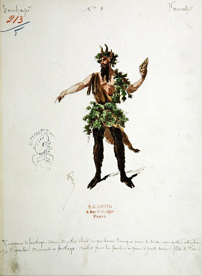 Costume design for a faun, for the opera ''Tannhauser'', a Richard Wagner