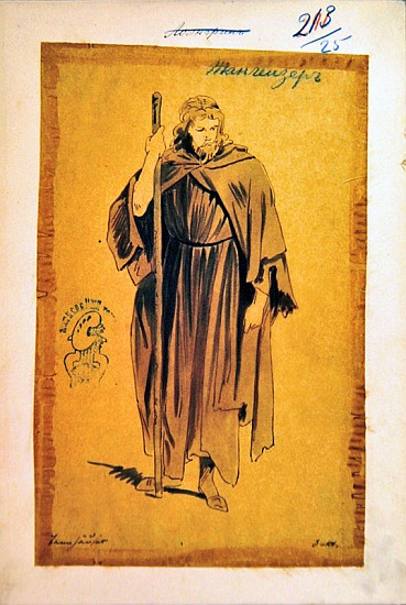 Costume Design for the role of Tannhauser, in the opera ''Tannhauser'', a Richard Wagner