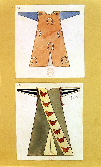 Costume designs for the role of Tannhauser in the opera ''Tannhauser'', a Richard Wagner