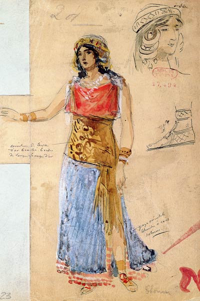 Costume design for the role of Isolde, in the opera ''Tristan und Isolde'', a Richard Wagner