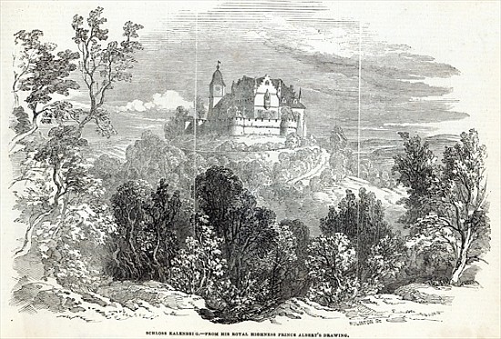 Schloss Kalenberg; engraved by W.J. Linton, from ''The Illustrated London News'', 16th August 1845 a Saxe-Coburg