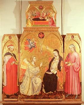 The Annunciation with St. Cosmas and St. Damian, 1409 (gold leaf & tempera on panel)