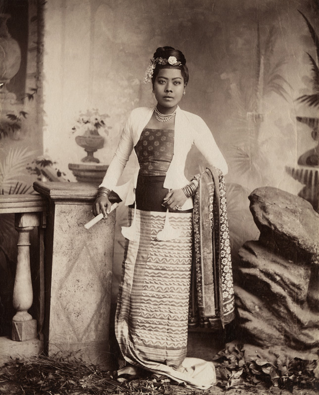 Burmese lady (albumen print) (b/w photo)  a Watts and Skeen (fl.c.1888-c.1908)