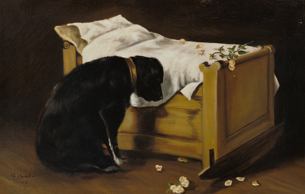 Dog Mourning Its Little Master a A. Archer