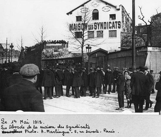 The surroundings of the Maison des Syndicats, Paris, 1st May 1912 a A. Marlingue