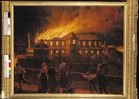 Fire at Cambrai Cathedral a Abel Berger