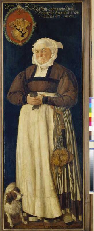 Portrait the Elsbeth high man, wife the Jacob Schwytzer a Abel Stimmer
