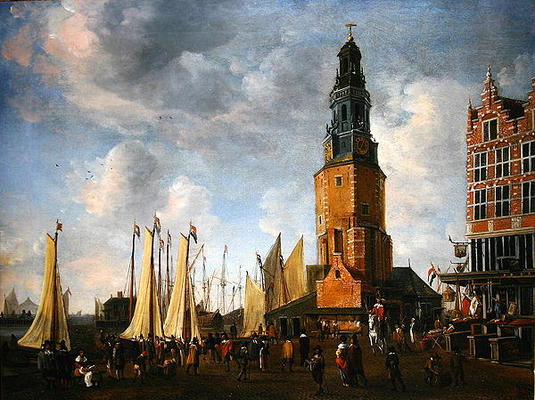 The Herring Packers' Tower, Amesterdam (oil on canvas) a Abraham Beerstraten
