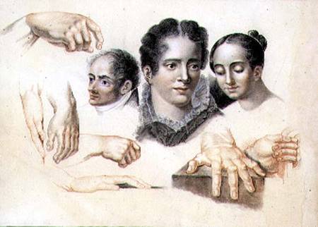Studies of female and male heads and hands a Abraham Constantin
