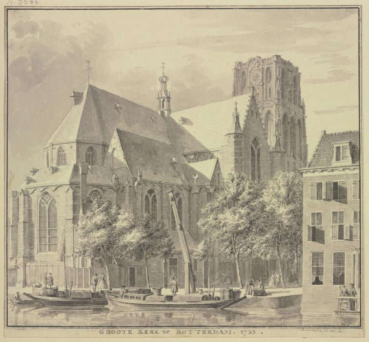 Groote Kerk te Rotterdam a Abraham de Haen d. J.