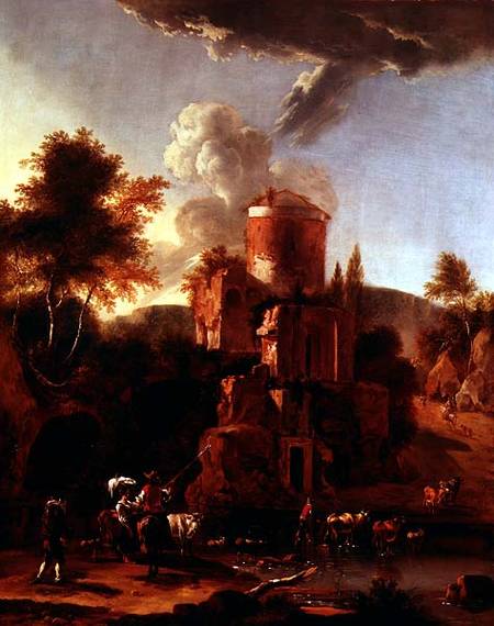 Italian Landscape with ruins a Abraham-Jansz Begeyn