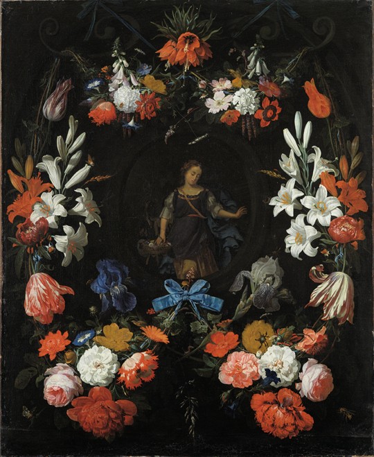 Garland of Flowers a Abraham Mignon