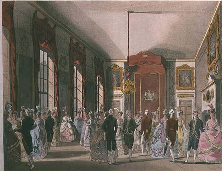 Drawing Room, St. James's, from Ackermann's 'Microcosm of London' a A.C. Rowlandson