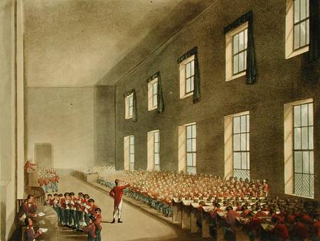 Military College, Chelsea, from 'Ackermann's Microcosm of London', engraved by Thomas Sunderland (fl a A.C. Rowlandson