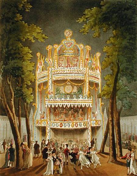 Vauxhall Pleasure Gardens, from Ackermann's 'Microcosm of London', engraved by J. Black (fl.1791-183 a A.C. Rowlandson