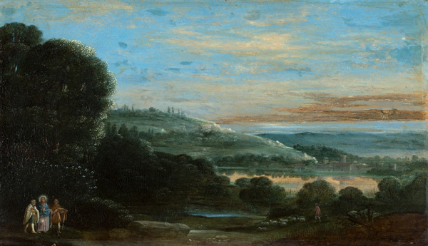 Landscape with the Walk to Emmaus a Adam Elsheimer