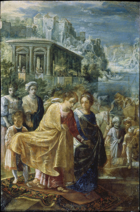 The Frankfurt Altarpiece of the Exaltation of the True Cross: 
The Embarkation of the Empress Helena a Adam Elsheimer