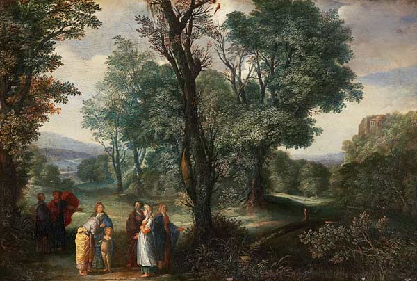Landscape with the birth of the Adonis. a Adam Elsheimer