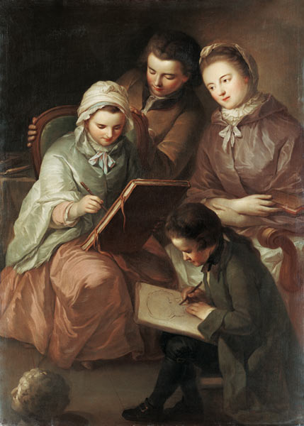 Gruppenbild der vier Kinder des Malers a Adam Friedrich Oeser