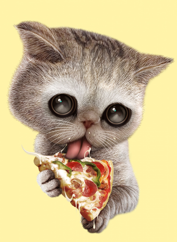 cat loves pizza a Adam Lawless