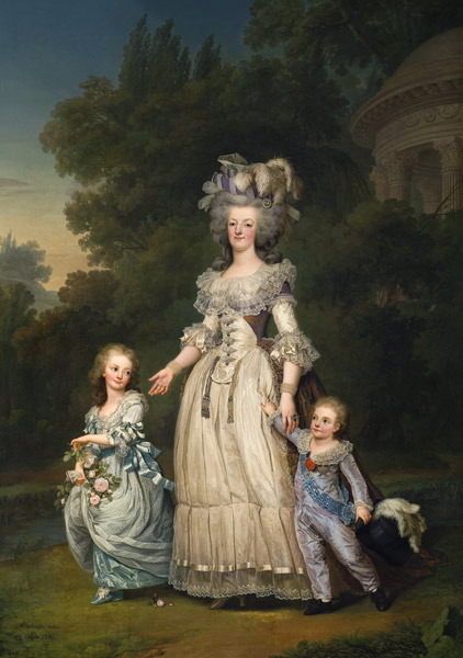 Queen Marie Antoinette (1755-93) with her Children in the Park of Trianon a Adolf Ulrich Wertmuller