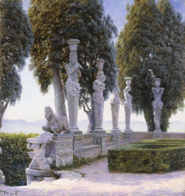 Karyatiden im Garten der Villa Farnese, Caprarola. a Adolf Heinrich Hansen