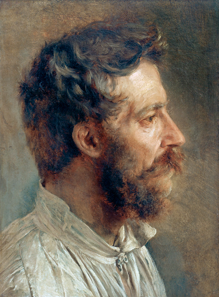 A.v.Menzel, Head of a Bearded Worker a Adolph Friedrich Erdmann von Menzel