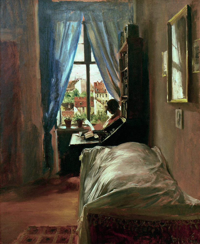 The Artist's Bedroom in his flat at Rittersstrasse a Adolph Friedrich Erdmann von Menzel
