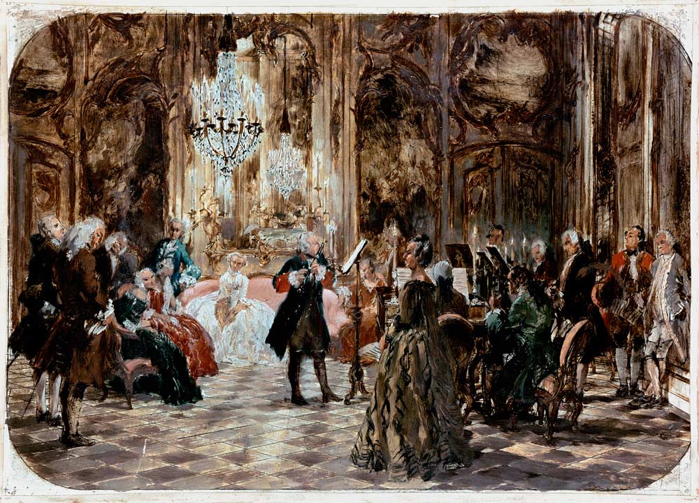 Flötenkonzert Friedrich des Großen (Studie) a Adolph Friedrich Erdmann von Menzel