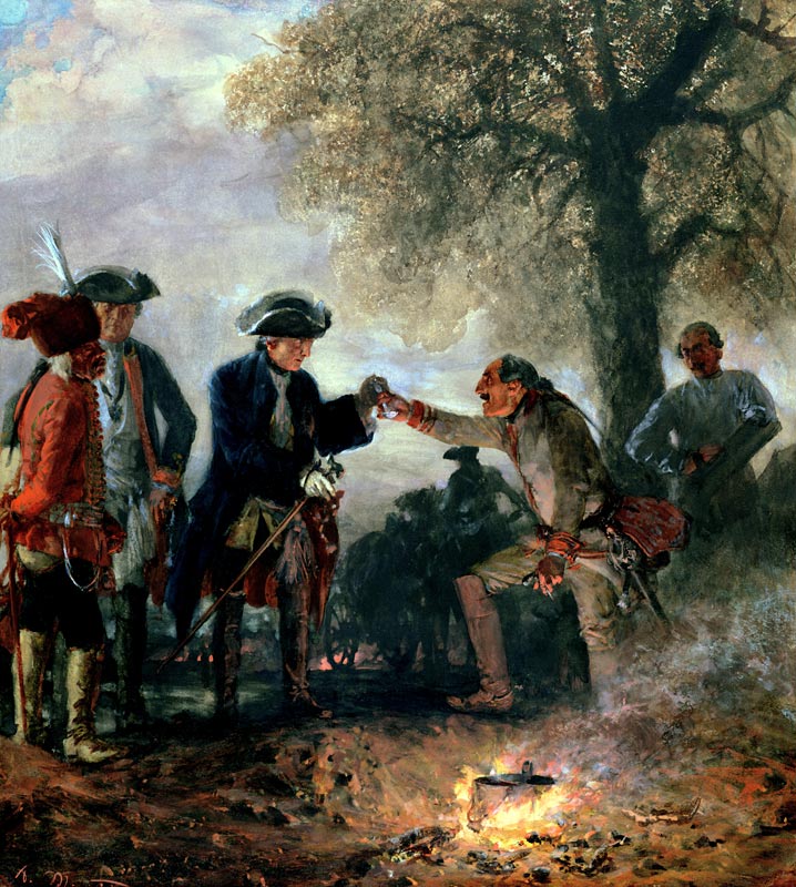 Frederick the Great (1744-97) with Zieten at the Camp a Adolph Friedrich Erdmann von Menzel