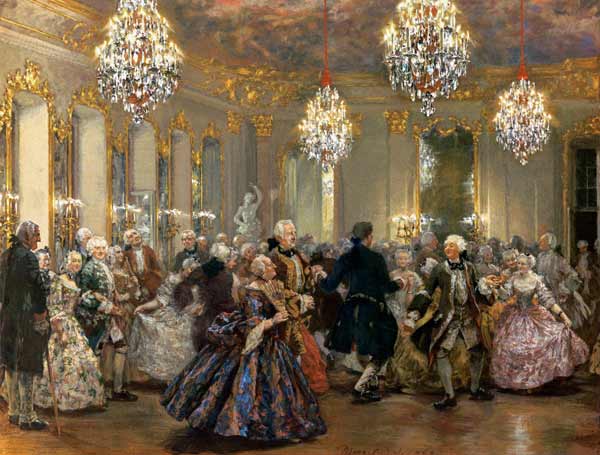 Court ball in the castle Reinsberg a Adolph Friedrich Erdmann von Menzel