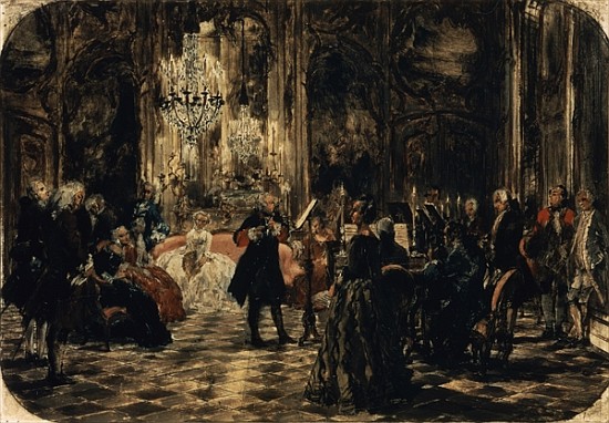 Sketch for The Flute Concert a Adolph Friedrich Erdmann von Menzel