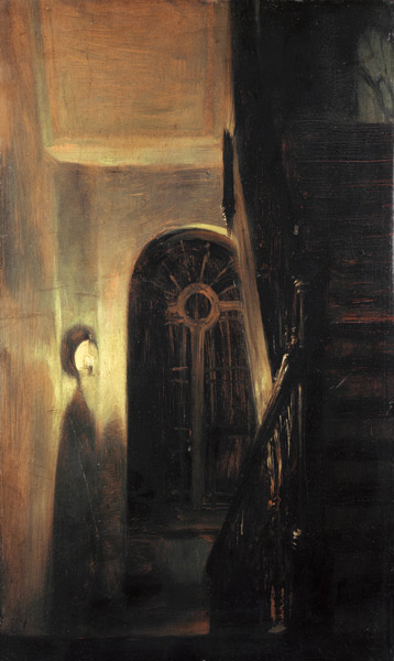 Treppenflur bei Nachtbeleuchtung a Adolph Friedrich Erdmann von Menzel