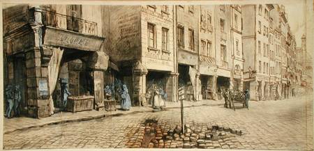 A Street (pen & ink and w/c on paper) a Adolphe Martial Potemont