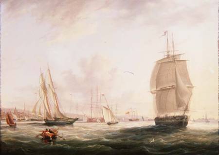 Shipping Off Tilbury Fort, Gravesend a Adolphus Knell